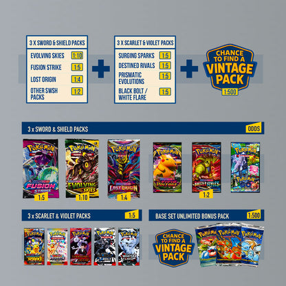 Pokémon Mystery Box (6 Packs) • ERAS COLLIDE - COMICCON Edition
